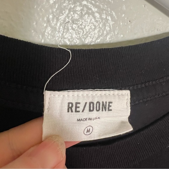 Re/Done Rolled Sleeve Tee Black M - Picture 9 of 10